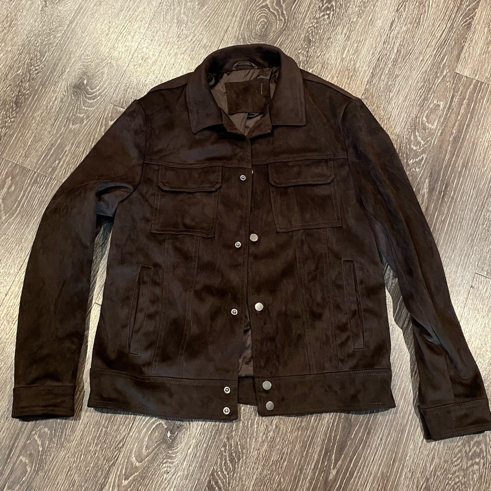 Vintage Suede Trucker Jacket - Size: L